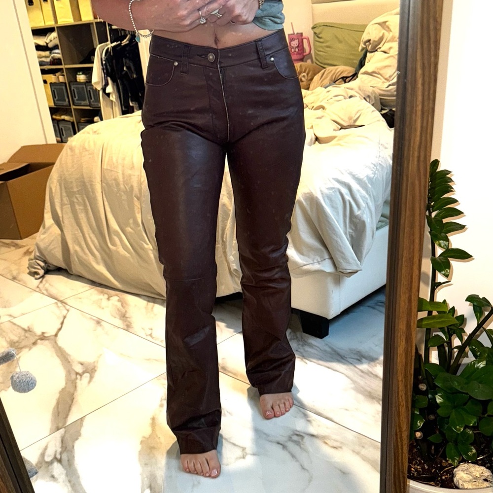 Vintage Frye Brown Leather Pants